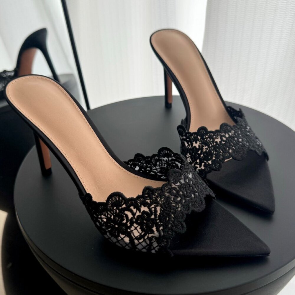 black mule sandals